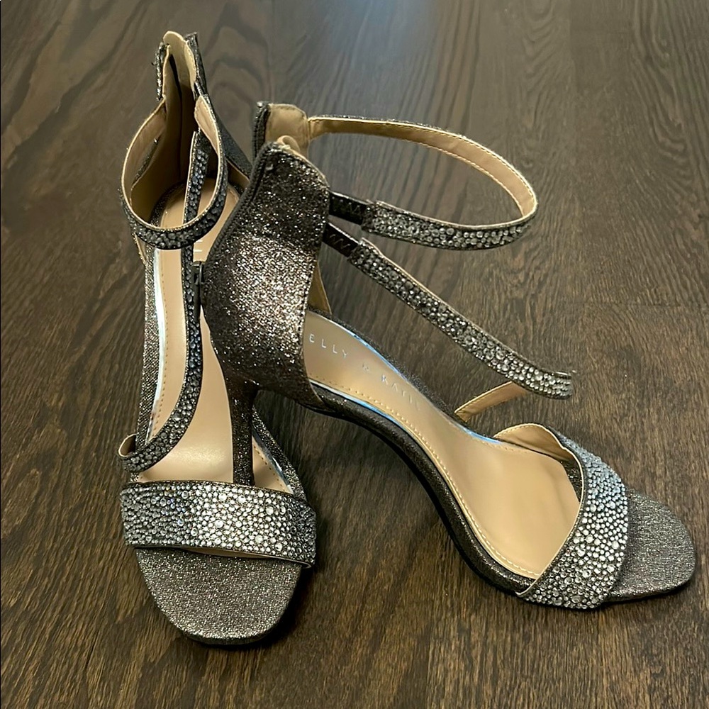 Elegant Silver Strappy Heels